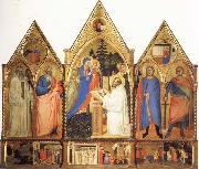 Matteo Di Pacino St.Bernard's Vistonof the Virgin with SS.Benedict,john the Evange-list.Quintinus,and Galgno,The Blessed Redeemer and the Annunciation Stories of the S painting